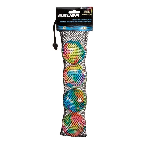 Bauer Streethockey Ball - Multicolor - [Hart] - 4er Packung