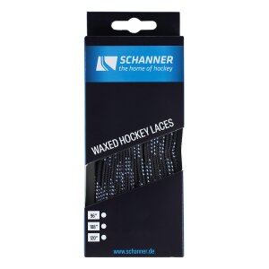 SCHANNER Schn&uuml;rsenkel gewachst Schwarz/Wei&szlig;...