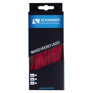 SCHANNER Schn&uuml;rsenkel gewachst Rot 120"/304cm