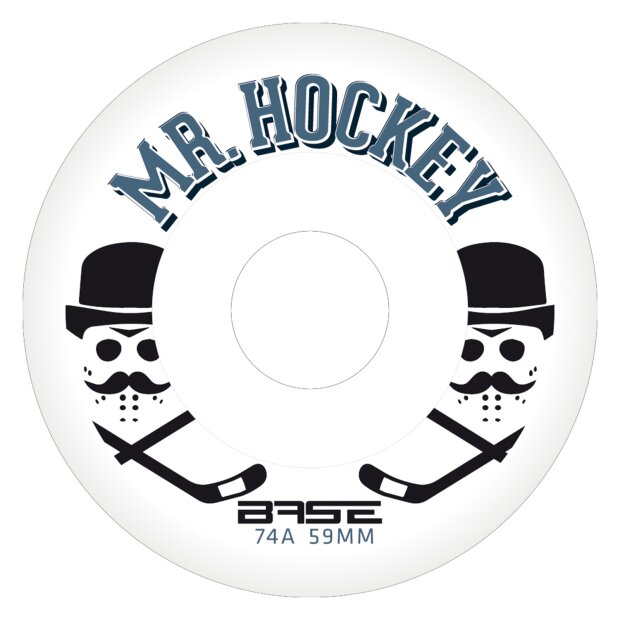 BASE Inline Rolle Pro "Mr. Hockey" - 74A - [4er SET] 68mm Weiss