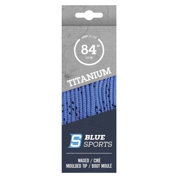 BLUE SPORTS Schnürsenkel Titanium Pro Gewachst 120"/304cm Hellblau
