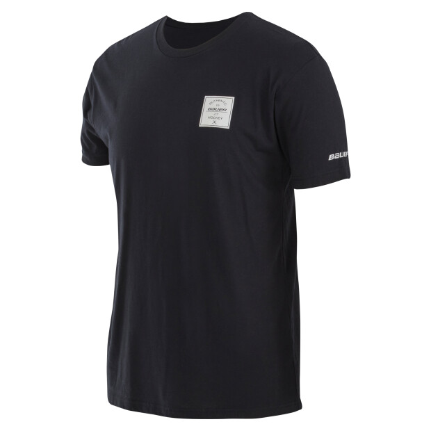 BAUER T-Shirt Crew Tee Square - [SENIOR] Schwarz XL